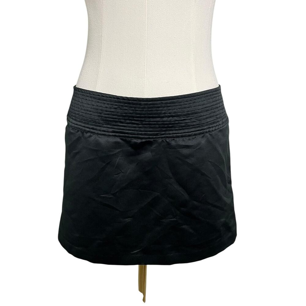 Behnaz Sarafpour for Target Black Satin Mini Skirt Juniors 7 Y2K Party Chic